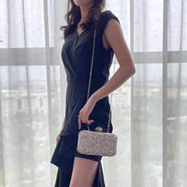 跨境新款女士晚宴包欧美风镶钻宴会包 时尚百搭晚礼服手拿晚装包