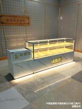 糕点柜糕点展示柜弧形桃酥柜台烘焙店玻璃展柜实木面包展示柜商用