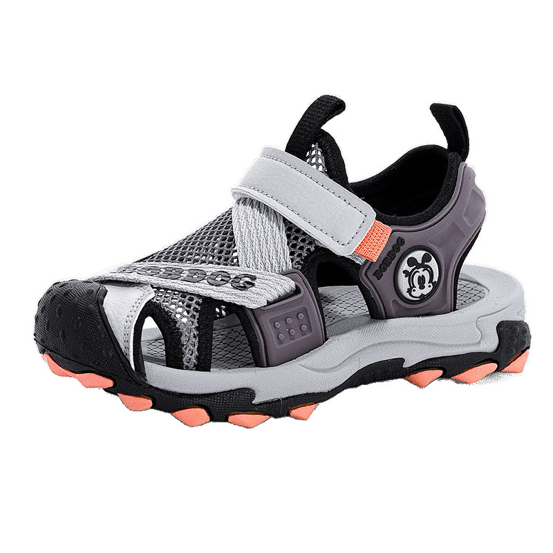 Sandalias Baotou para niño Babudou 2025 verano nuevo estilo antideslizante fondo suave sandalias deportivas y de ocio zapatos de playa para niño