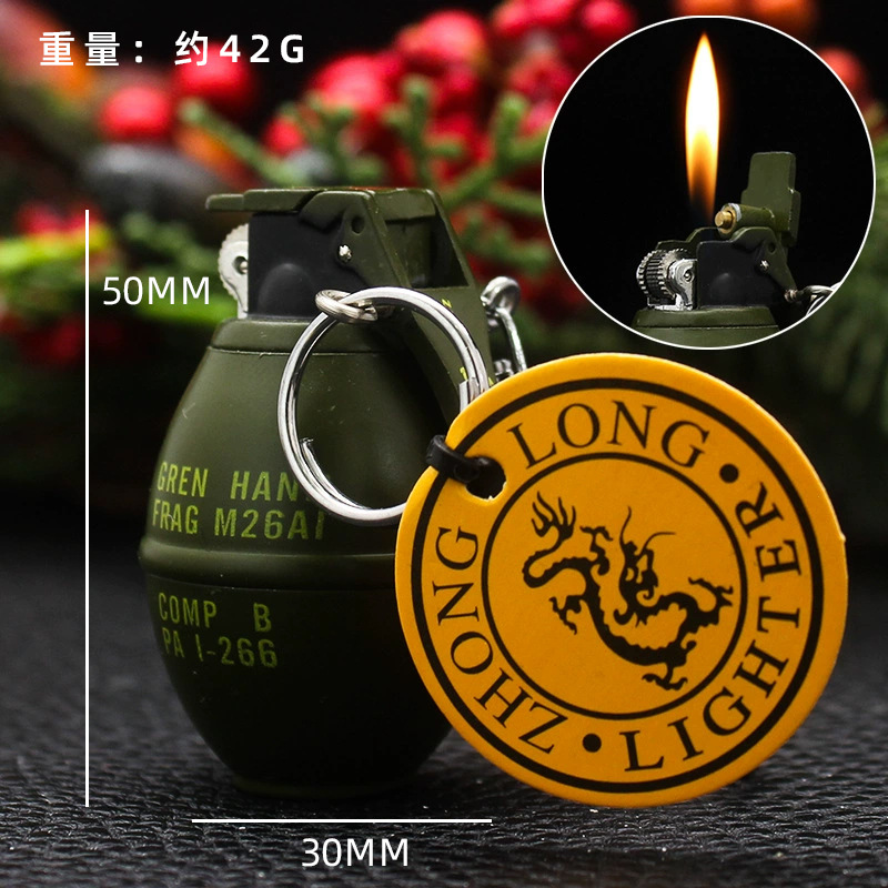 Zhonglong creativo inflable directo encendedor a prueba de viento llama roja adornos personales tabaco de metal al aire libre al por mayor