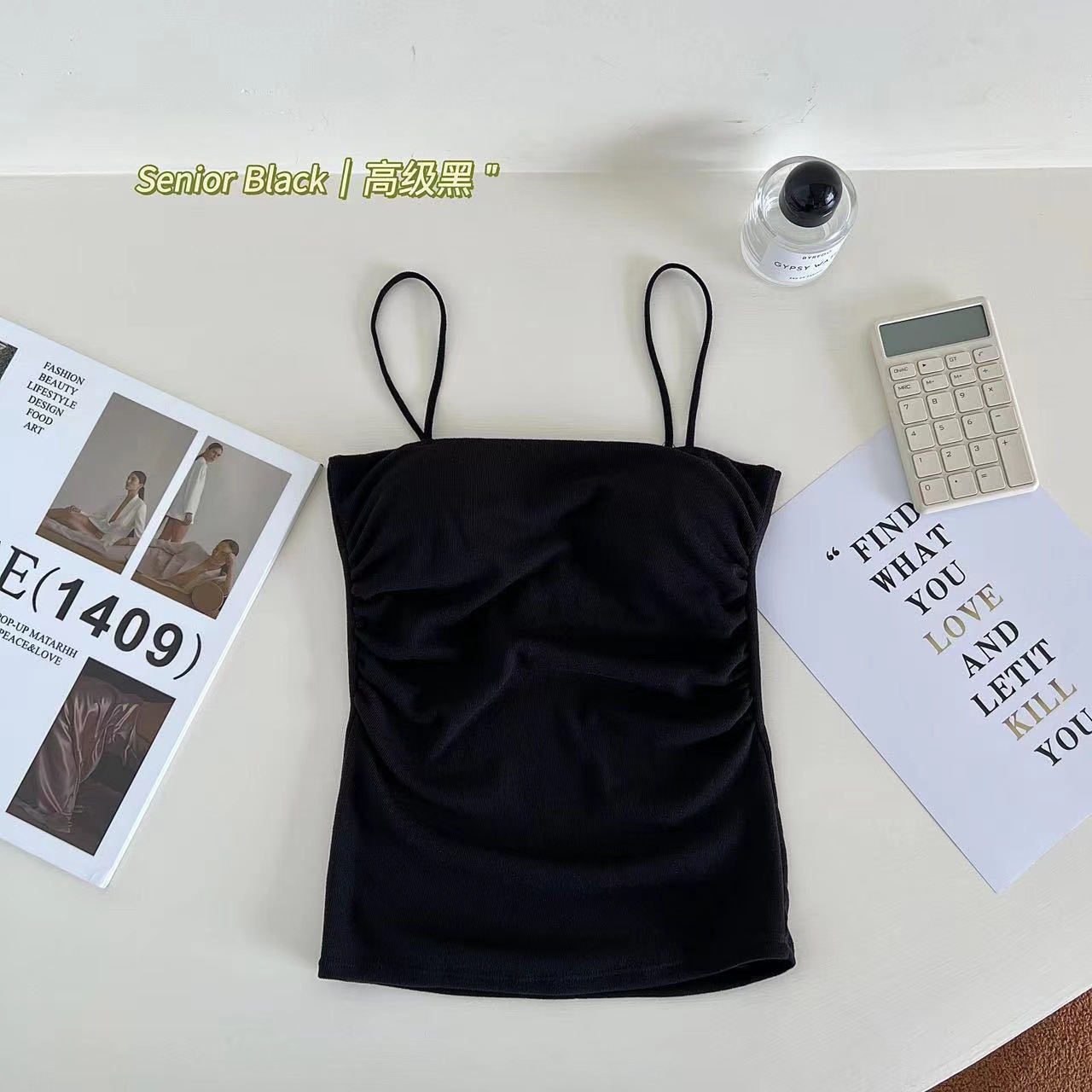 Estilo coreano Otoño e Invierno cálido color sólido cepillado camisola plisada viento puro cinturón pecho pad Slim bottoming camisa superior para las mujeres image 8