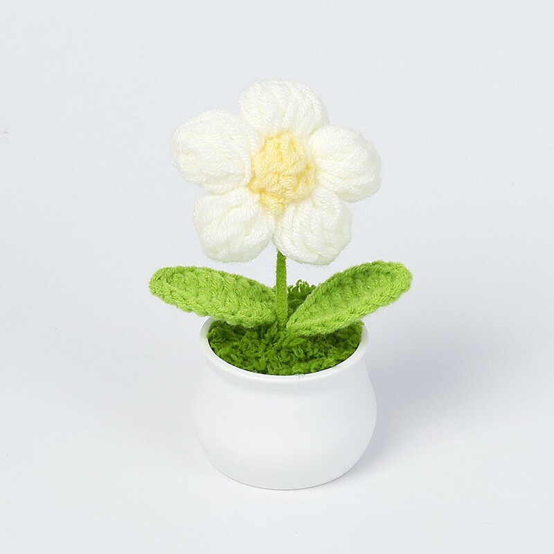 完成したウールひまわり鉢植えスズラン造花チューリップデスクトップ装飾品バレンタインデー教師クラスメートギフト|undefined