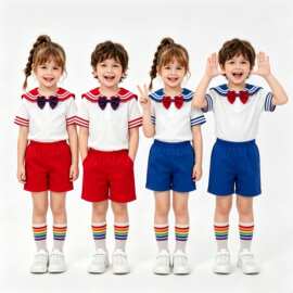 六一儿童节服装啦啦队校服童装学生服装水手海军美少女战士表演服