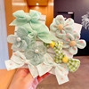 Children's hair rope, cloth with bow, cute hair accessory, ponytail, flowered, no hair damage