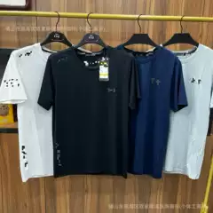 Cross-Border Short-Sleeved Ice Silk Quick-Drying Training Suit, Loose and Versatile Top, Round Neck, Breathable and Highly Elastic Running Fitness