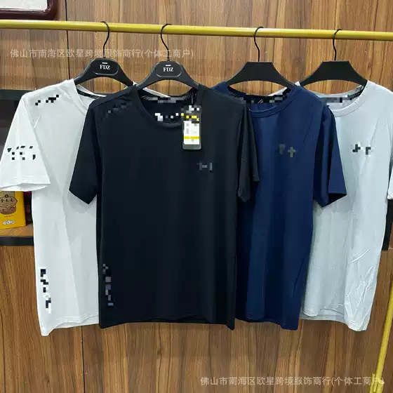 Cross-Border Short-Sleeved Ice Silk Quick-Drying Training Suit, Loose and Versatile Top, Round Neck, Breathable and Highly Elastic Running Fitness