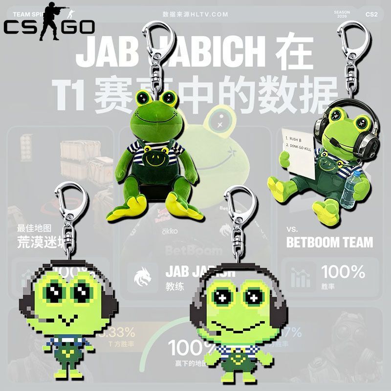 CSGO Green Dragon Team Frog Coach Acrylic Keychain DONK Student Backpack Pendant Fun Gift for Friends