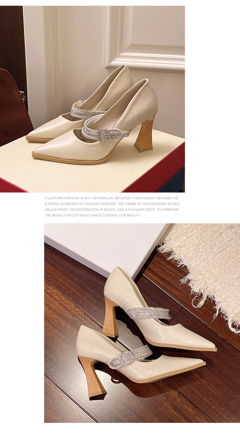 Vintage Mary Jane Shoes For Women With Rhinestones Chunky Heel_voghion.com