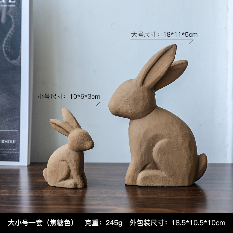 北欧風木製立ち飛翔ウサギ置物ホームキャビネットテレビキャビネット飾り玄関引っ越し新居プレゼント|undefined