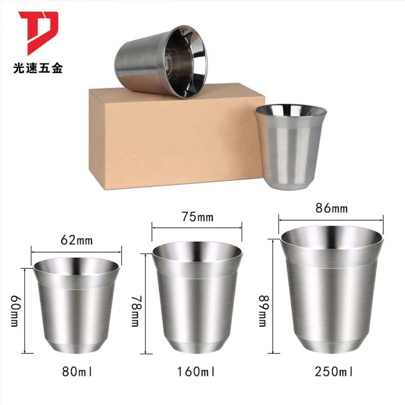 Acero inoxidable de doble capa italiana concentrada taza de café leche taza de té al aire libre gota-resistente taza de cerveza taza de aislamiento térmico taza portátil