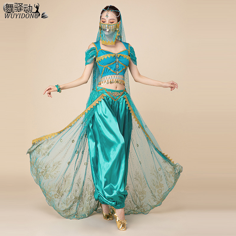 Indian Dance Costumes Halloween Jasmine Princess Aladdin Female Performance Costumes Belly Dance Dunhuang Dance Exotic Style