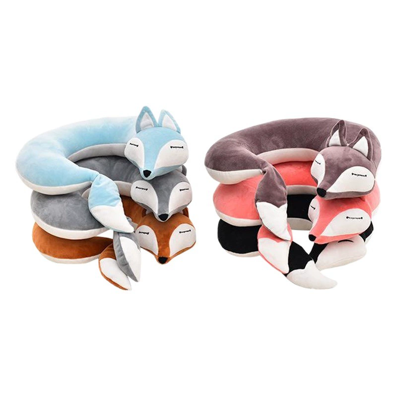 Креативная мультяшная U-образная подушка, оптовая продажа, аниме, милая подушка с лисой, U-образная подушка, подушка для шейного отдела позвоночника, подушка для путешествий, студенческая подушка для обеденного перерыва
