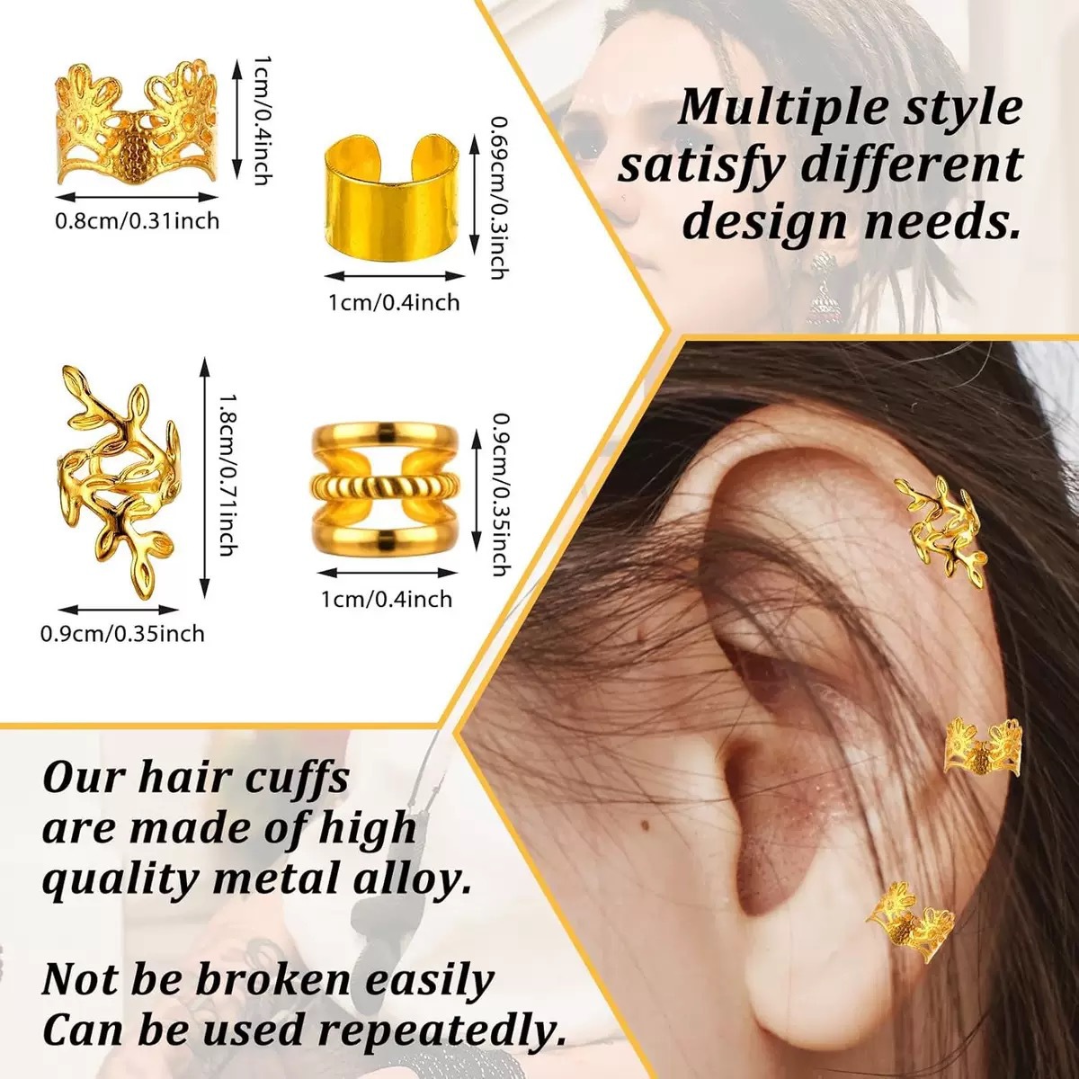 50 piezas de anillo de cabello trenzado sucio hueco transfronterizo exclusivo para Amazon Xiyin Temu Alojamiento completo Shein Venta caliente europea y americana