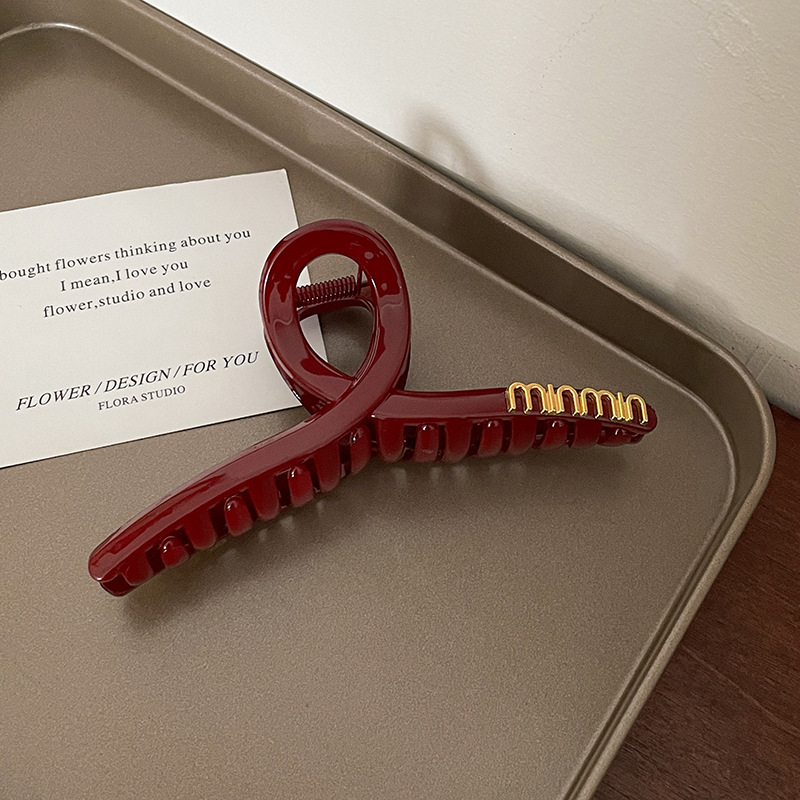 Horquilla de las mujeres de alto grado de pelo negro Clip tocado espalda Cabeza Grande updo tiburón clip 2024 Nueva horquilla