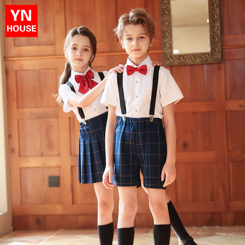 Traje de actuación para niños Traje de correa para niños y niñas Traje de actuación de anfitrión de escuela primaria Traje de jardín de infantes Vestido de coro