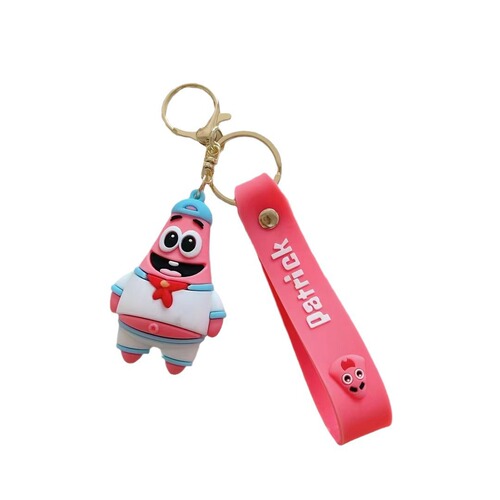 Cute Spongebob keychain, Patrick Star doll, school bag pendant, key chain, accessories, claw machine, small gift