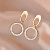 韩一 Short fashionable advanced earrings, silver 925 sample, city style