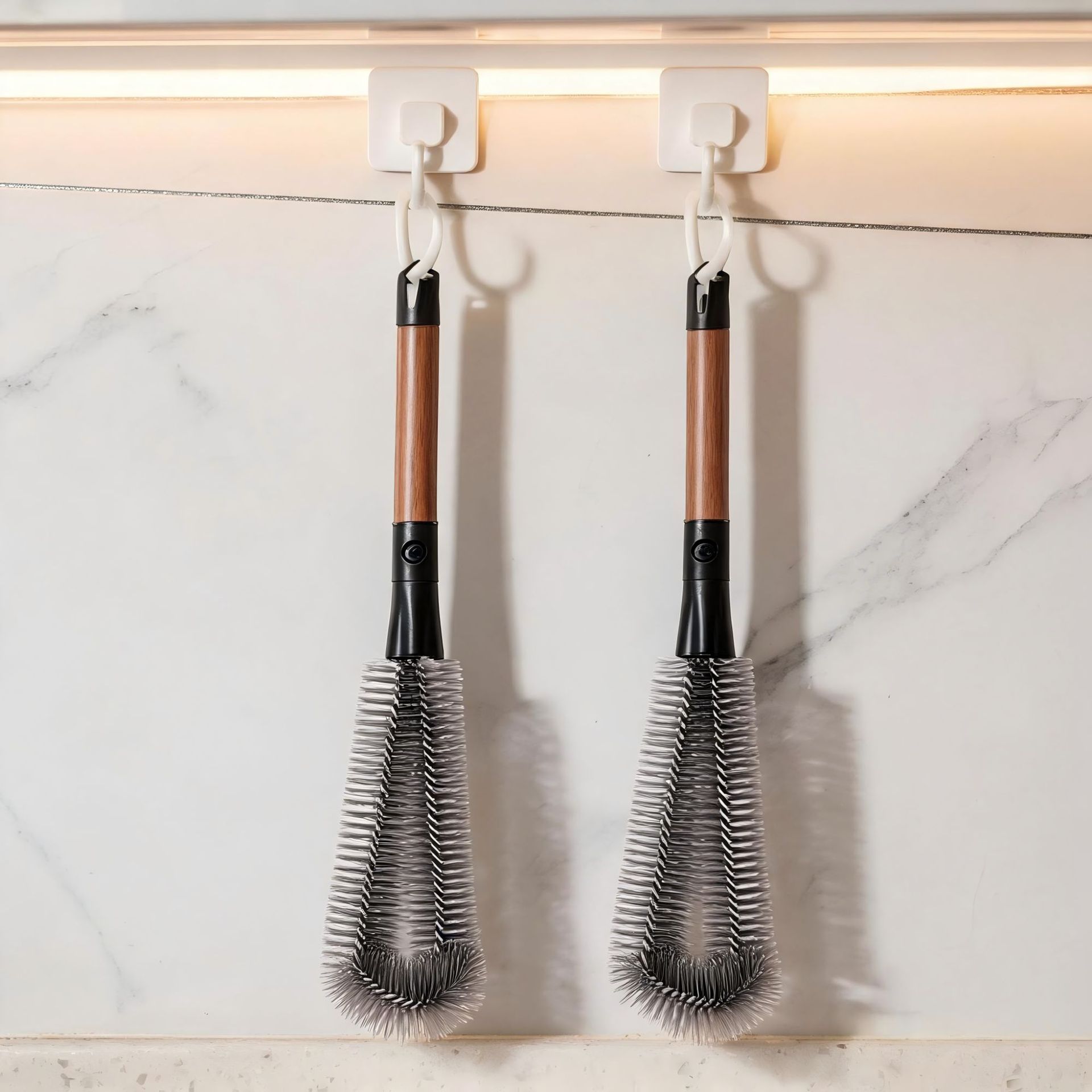 Cup Brush and Blender Brush Multifunctional 2-in-1 Bottle Brush for Home Kitchen Wall-Mounted Cleaning Brush with Dual Heads for Thorough Cleaning