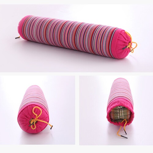 Cotton Coarse Fabric Pillow, Candy Pillow, Cervical Pillow, Buckwheat Husk, mugwort Pillow Core, Small Round Pillow, Supermarket and Shopping Mall