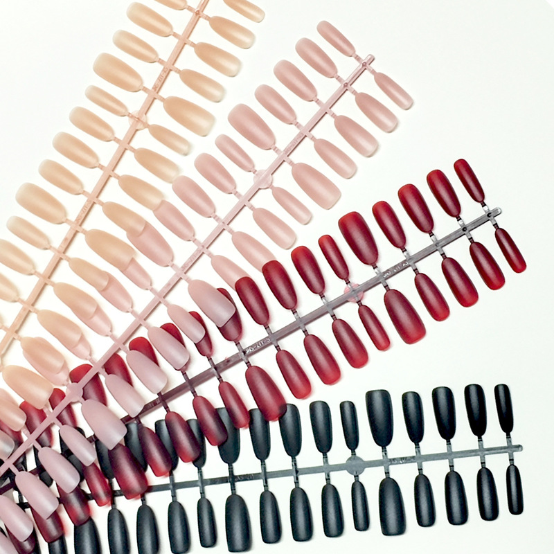 Special Nails for Wearing Nails, New Medium Oval Double-Sided Frosted Colored Nails, Semi-Finished Products, Can Be Processed with Base Color Pre-Made Nails