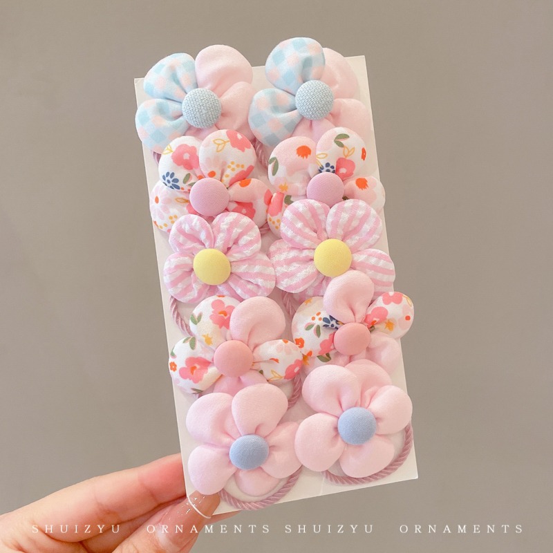 Cuerda de pelo para niños tocado de flores banda de goma elástica alta no daña el cabello banda de goma duradera cuerda de pelo de bebé lazo anillo de pelo