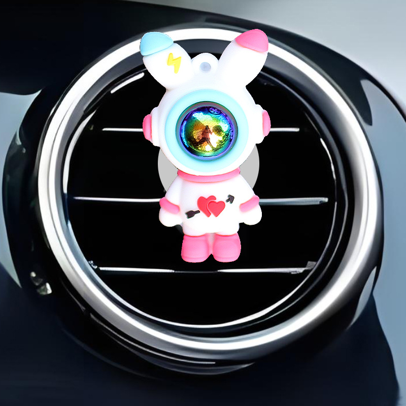 Salida de aire de coche transfronterizo, conejo de cielo estrellado, clip de astronauta, aromaterapia, perfume de coche, adornos de dibujos animados, accesorios decorativos