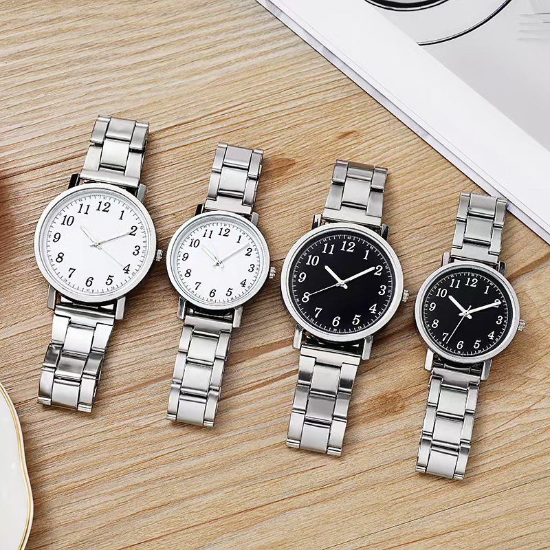 New Men's Steel Band Watch, Mirror Quartz Watch, Iron Band Men's and Women's Couple Watch, Wristwatch Gift, Pair of Watches Wholesale