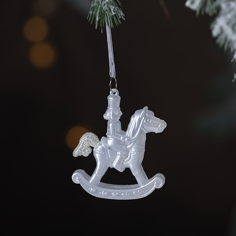 Colgante de Navidad ángel pentagramas de nieve alce colgante decoración de Navidad colgante de polvo brillante decoración