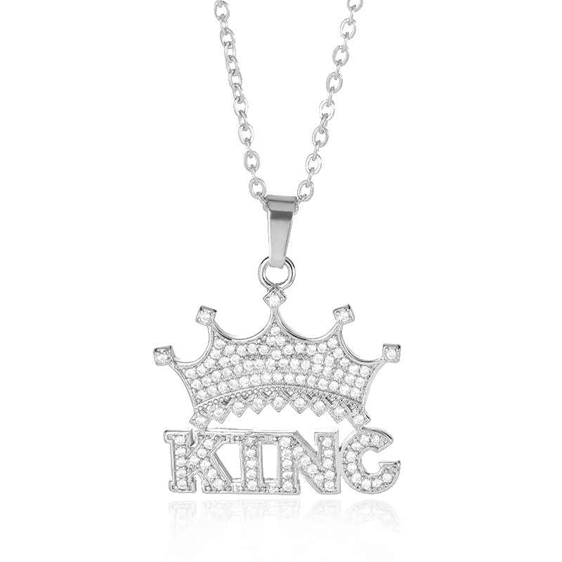 New Hip-hop Necklace King Crown Pendant Jewelry Men And Women Necklace display picture 7