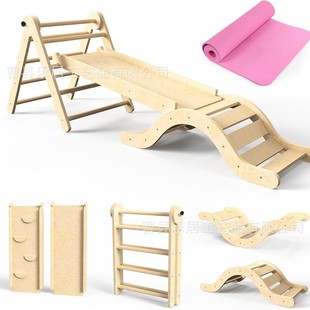 Wooden Indoor Kidsren's Climbing Frame Toddler Baby Physical Training Toy Simple Foldableable Triangle Climbing Frame