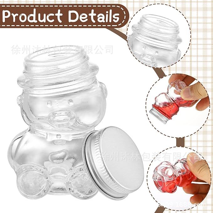 工厂批发小熊蜂蜜罐糖果罐储物罐带铝盖