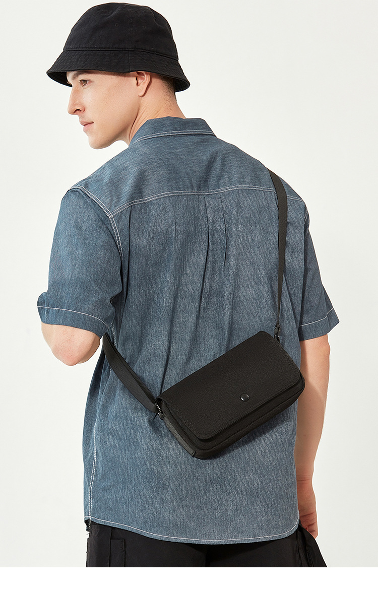 Stylish Crossbody Messenger Bag For Men Simple Solid Casual Design_voghion.com