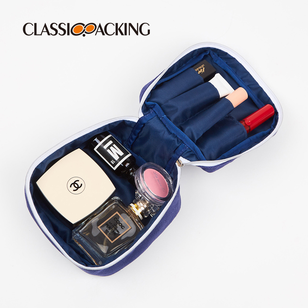 Estilo coreano simple bolsa de cosméticos material de lona suministros cosméticos bolsa de almacenamiento bolsa de cosméticos fábrica al por mayor impresión de logotipo