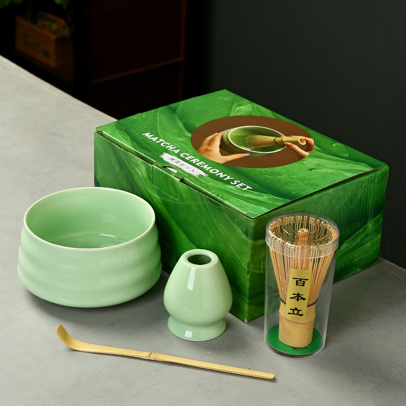 抹茶茶碗日本式抹茶宋代点茶道具陶磁器茶碗カップミキサー抹茶ブラシ茶コップセット|undefined