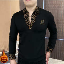 惠客仓66602-p55-假两件衬衫领男士卫衣《网络图片谨慎上图》