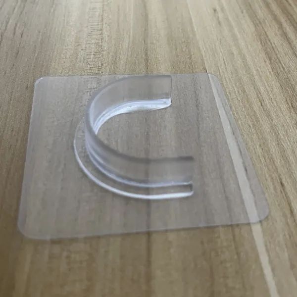 Semi-Circular Telescopic Rod Holder U-Shaped Adhesive Bracket No-Drill Clothesline Rod Fixer Curtain Rod Holder Hanging Rod No-Nail Installation