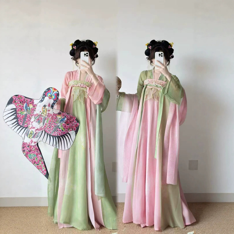 New style women's Hanfu dress by Anxia, ancient style Tang-style Hanfu, chest-high embroidered daily spring-summer outfit