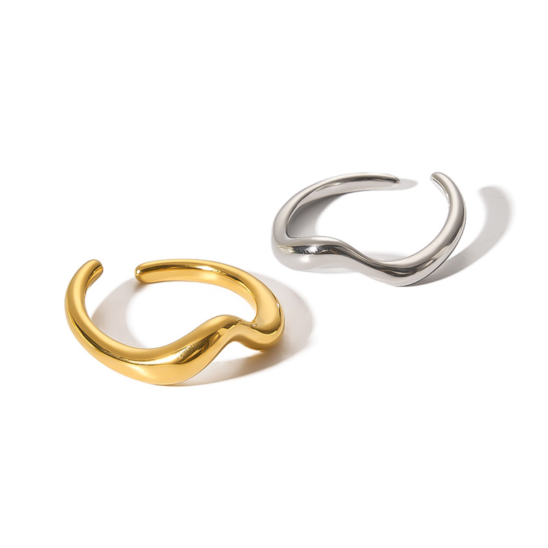Rings Classification 1 Piece Quantity Daily Occasion 304 Stainless Steel Material PVD Coated 18K Gold Real Gold Plated Heart Shape Crown Bow Knot Stainless Steel Simple Style Waterproof Non Tarnish Rings