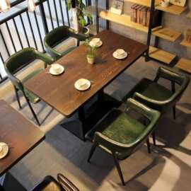 餐桌家用小户型出租房饭桌子简约洽谈桌饭店商用长方形餐桌椅组合