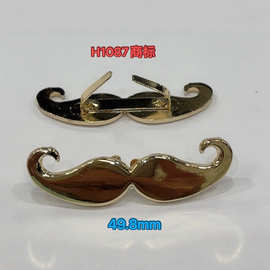 现货金色胡子造型金属领夹 批发男士商务休闲领带夹韩版 黑鎏金