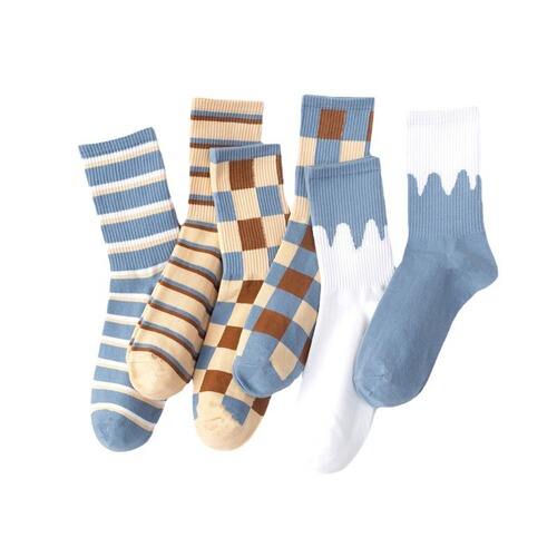 New women's pure cotton mid-calf socks, spring and summer Ins trendy socks, sports long socks, Japanese college style 100% cotton women's socks