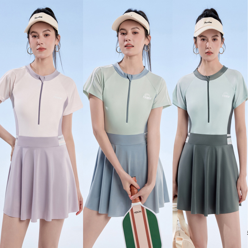 Swimsuit for Women, One-Piece Skirt-Style Shorts, Sporty, Student-Friendly, Conservative, Tummy-Concealing, Slimming, Professional Swimwear for Swimming Pools, New Model Swimsuit for Women, One-Piece Skirt-Style Shorts, Sporty, Student-Friendly, Conservative, Tummy-Concealing, Slimming, Professional Swimwear for Swimming Pools, New Model