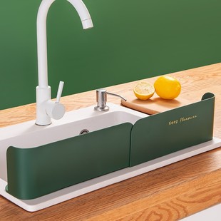 Multifunctional sink water retaining plate storage rack splash-proof retractable storage drain basket kitchen sink sink storage rack