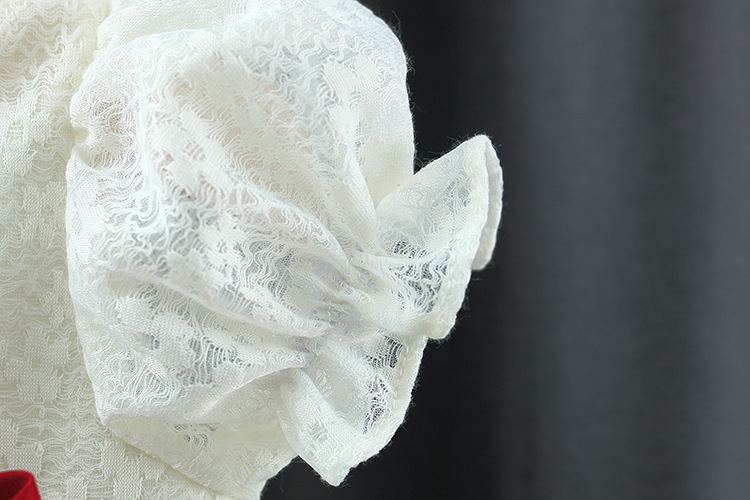 Sommerkleid Aus Spitze Mit Großer Schleife Für Mädchen Kurzärmlig_voghion.com