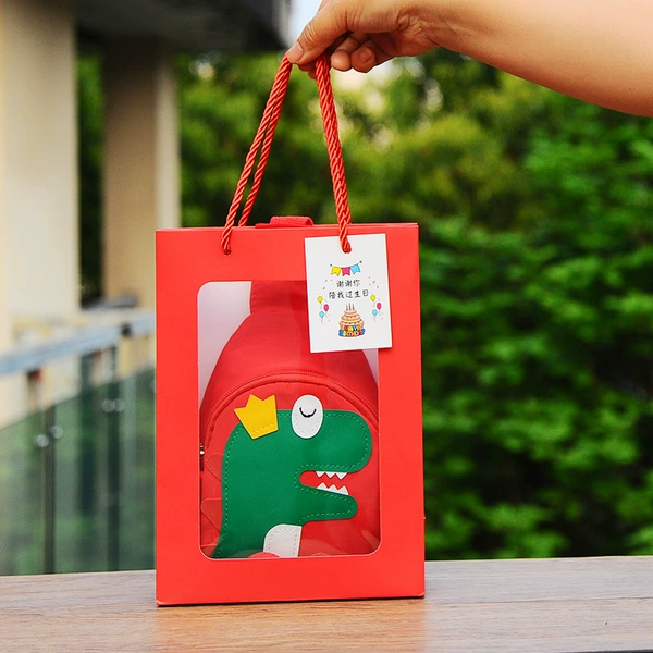 Upgraded red dinosaur + birthday red skylight gift bag