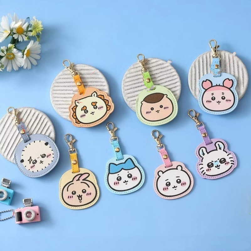Jiyika Wow Induction IC Card Case Cute Small Eight Usaqi Access Card Protective Case Keychain Pendant Chandel