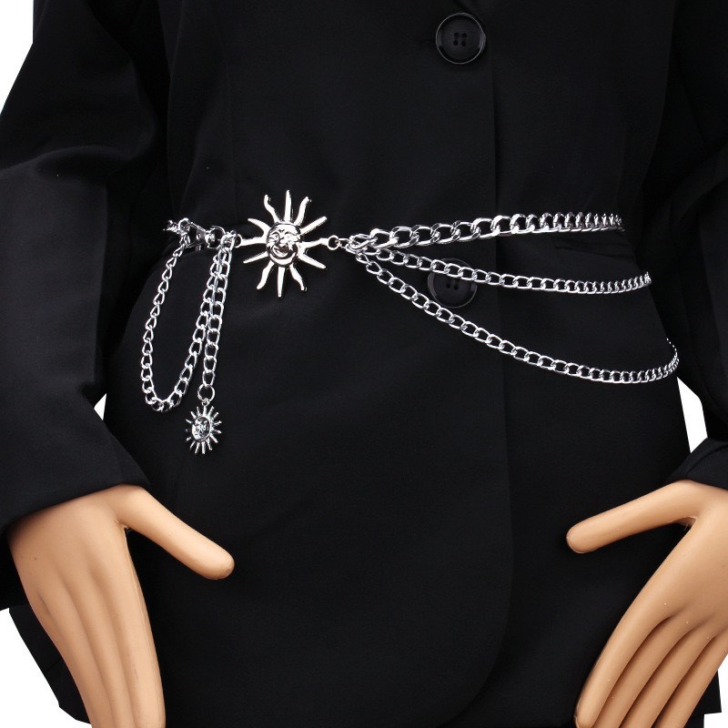 Многослойная поясная цепочка White k sun