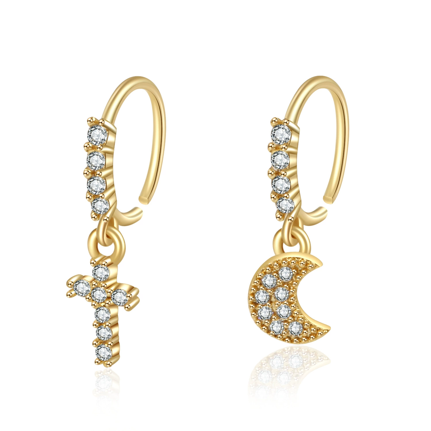 Микро инкрустированные циркониевые серьги кольцо в носу кулон Европейская и американская популярная Звезда Любовь крест кулон кольцо в носу кулон костюм