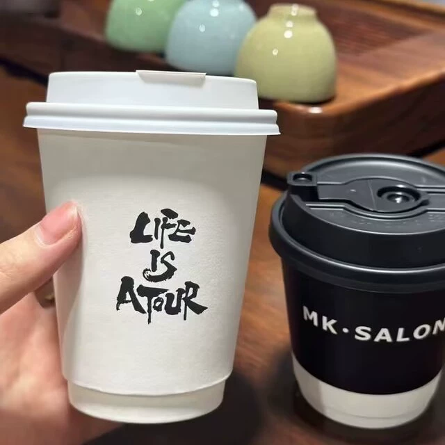 Одноразовая двухслойная утолщенная полая кофейная чашка, предотвращающая ожоги, горячий напиток, молоко, чай, кофе, упаковка, бумажный стаканчик с крышкой, индивидуальный логотип