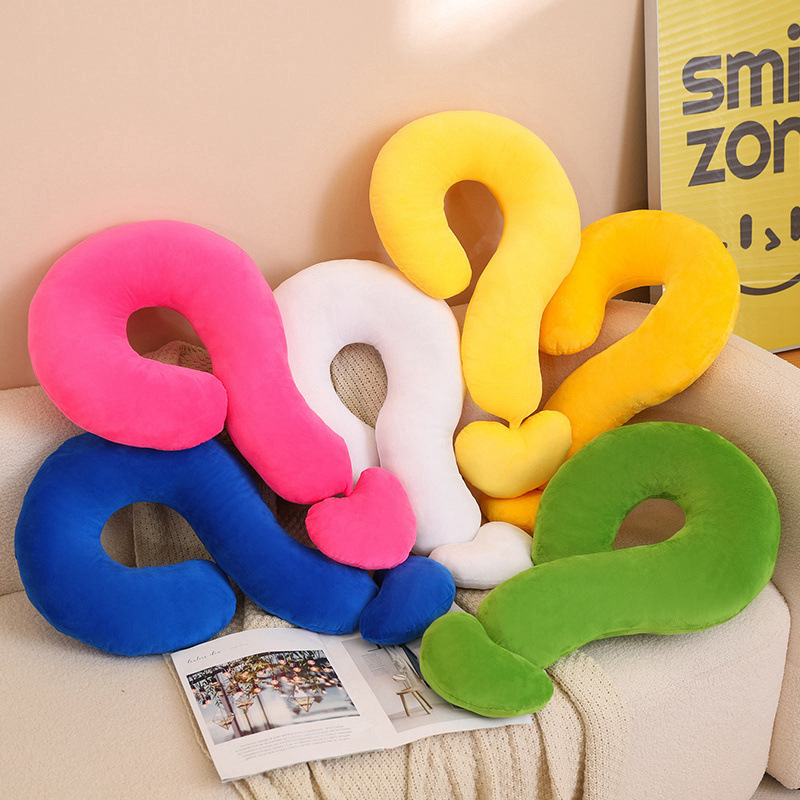 Creative question mark pillow trembles ins with multifunctional neck pillow pillow bright color fashion home decoration wholesale